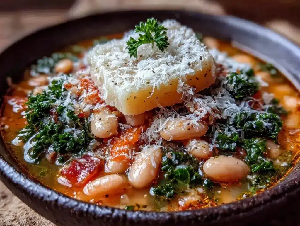 hearty tuscan white bean and kale slow cooker soup - featured image