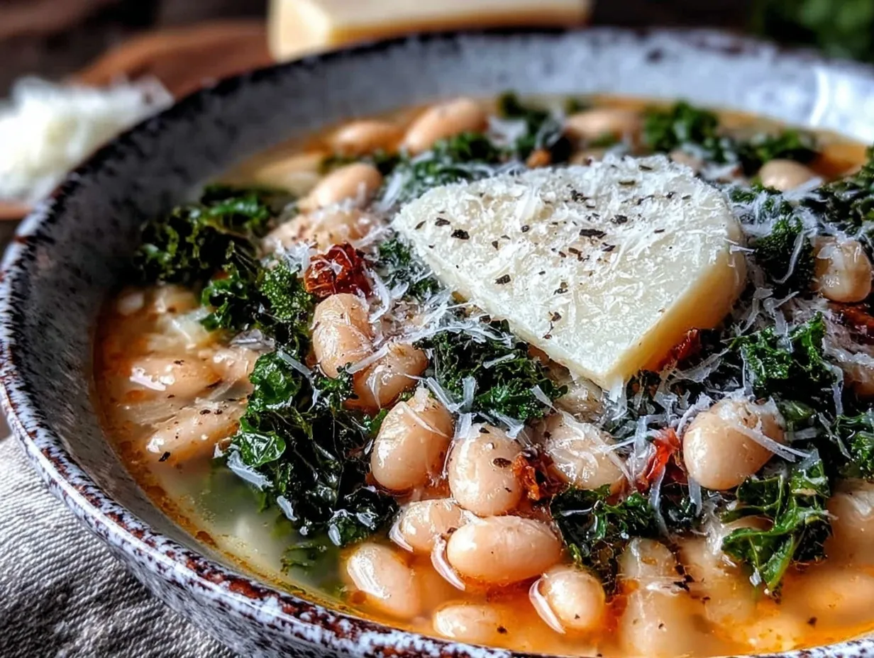 hearty tuscan white bean and kale slow cooker soup preparation steps