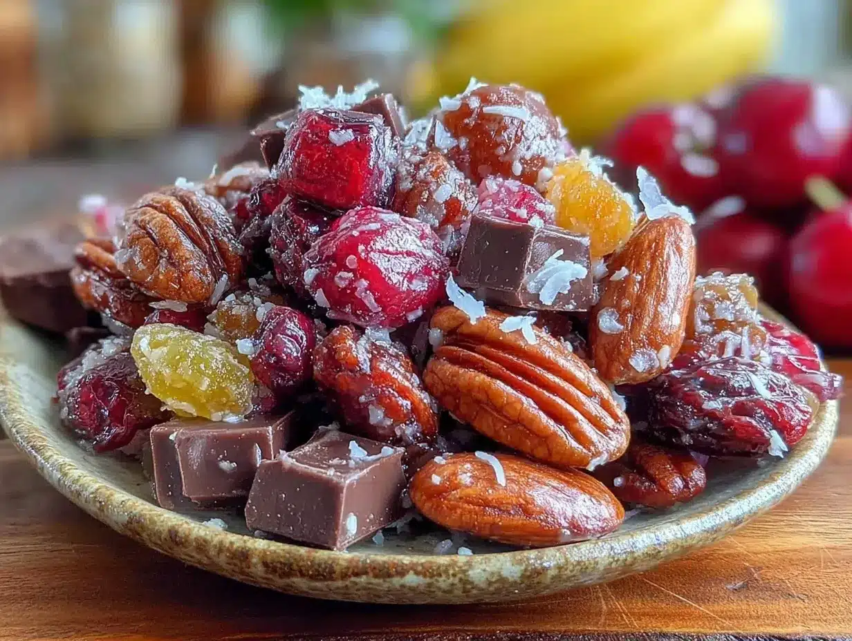 homemade fruit and nut trail mix preparation steps