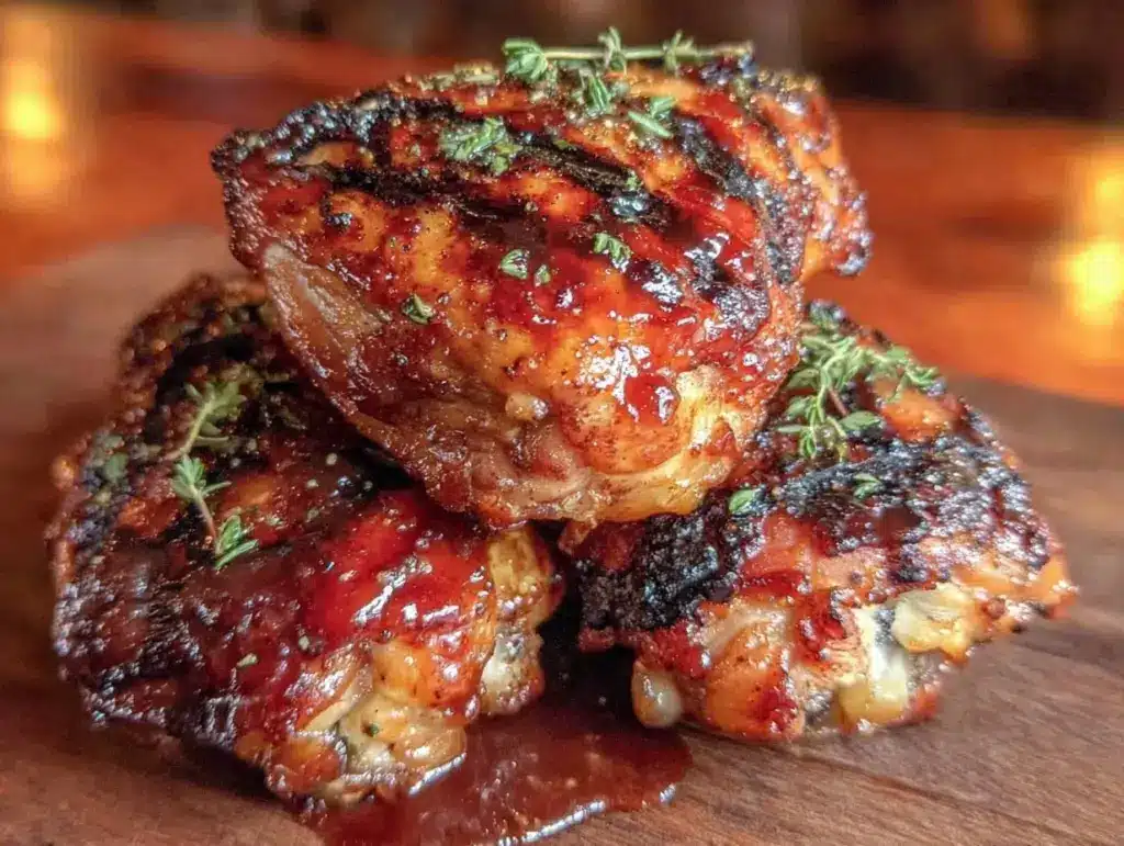 honey bourbon glazed grilled chicken drumsticks - featured image