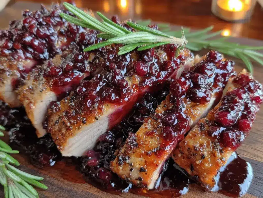 huckleberry glazed pork tenderloin - featured image
