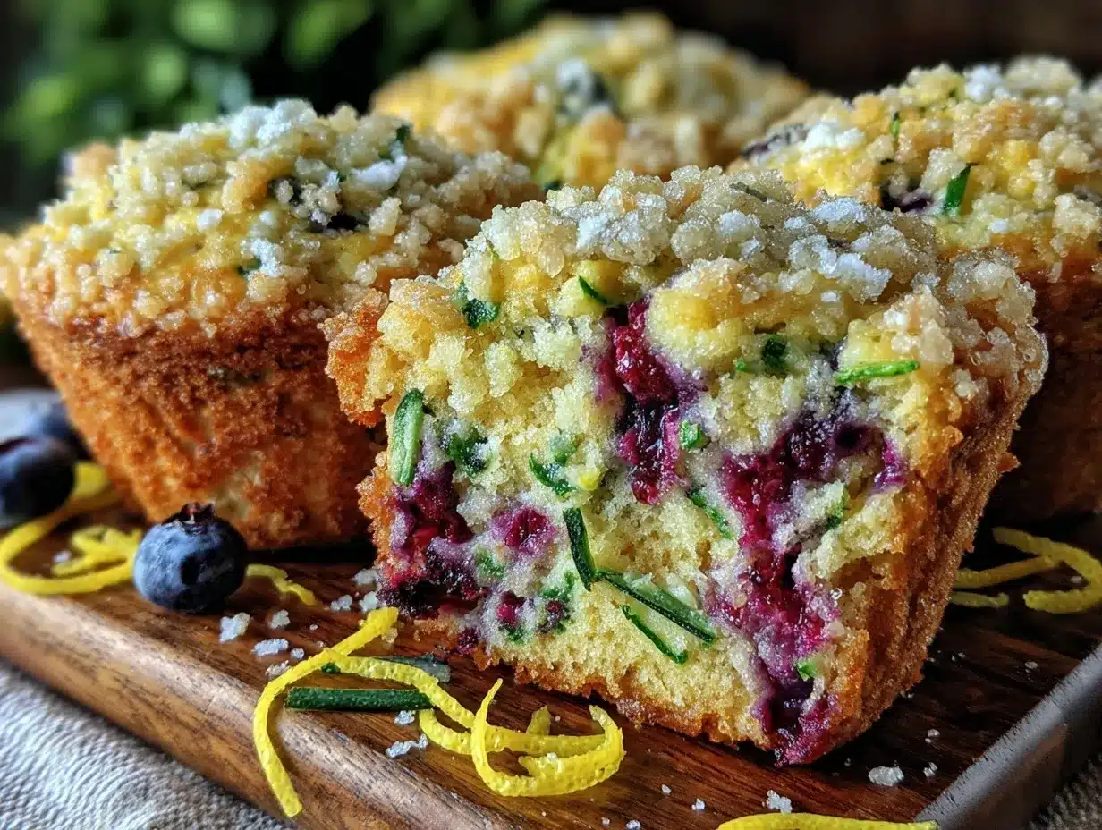 lemon blueberry zucchini muffins preparation steps