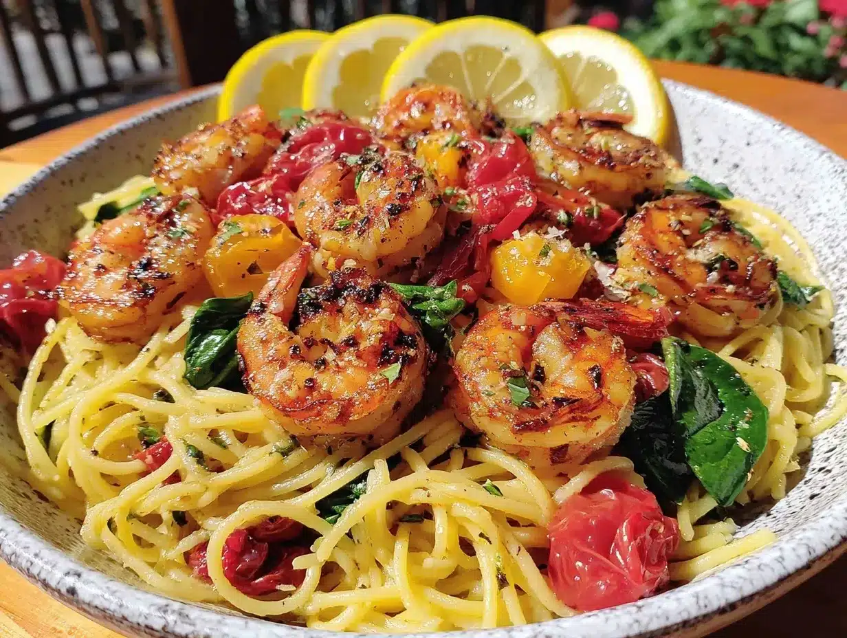 lemon garlic shrimp pasta preparation steps