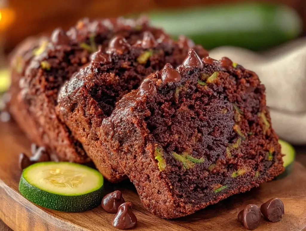 moist double chocolate chip zucchini bread - featured image