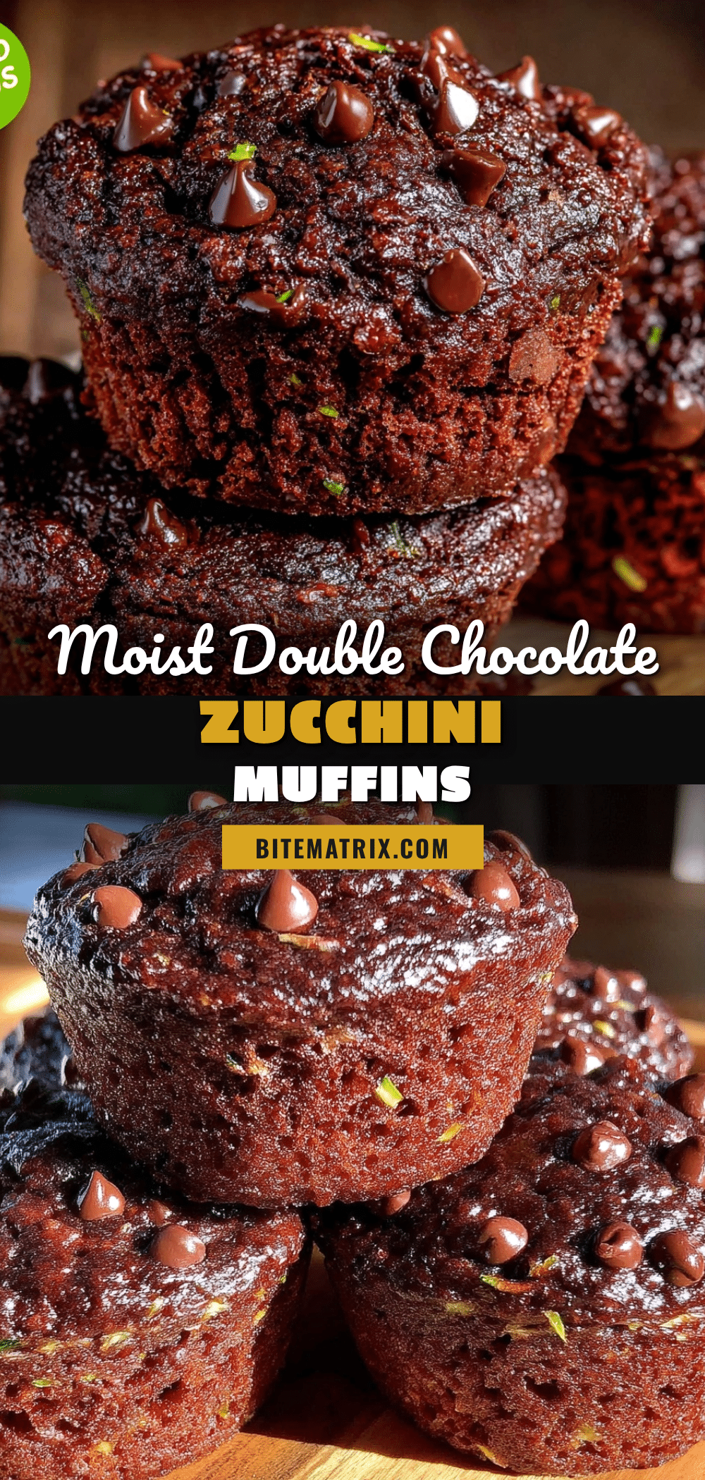 moist double chocolate zucchini muffins recipe