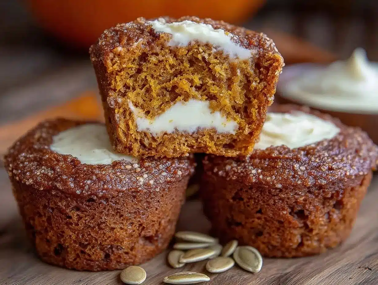 moist pumpkin spice muffins with cream cheese swirl preparation steps