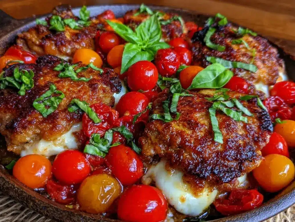 One-Pan Caprese Chicken Thighs - featured image