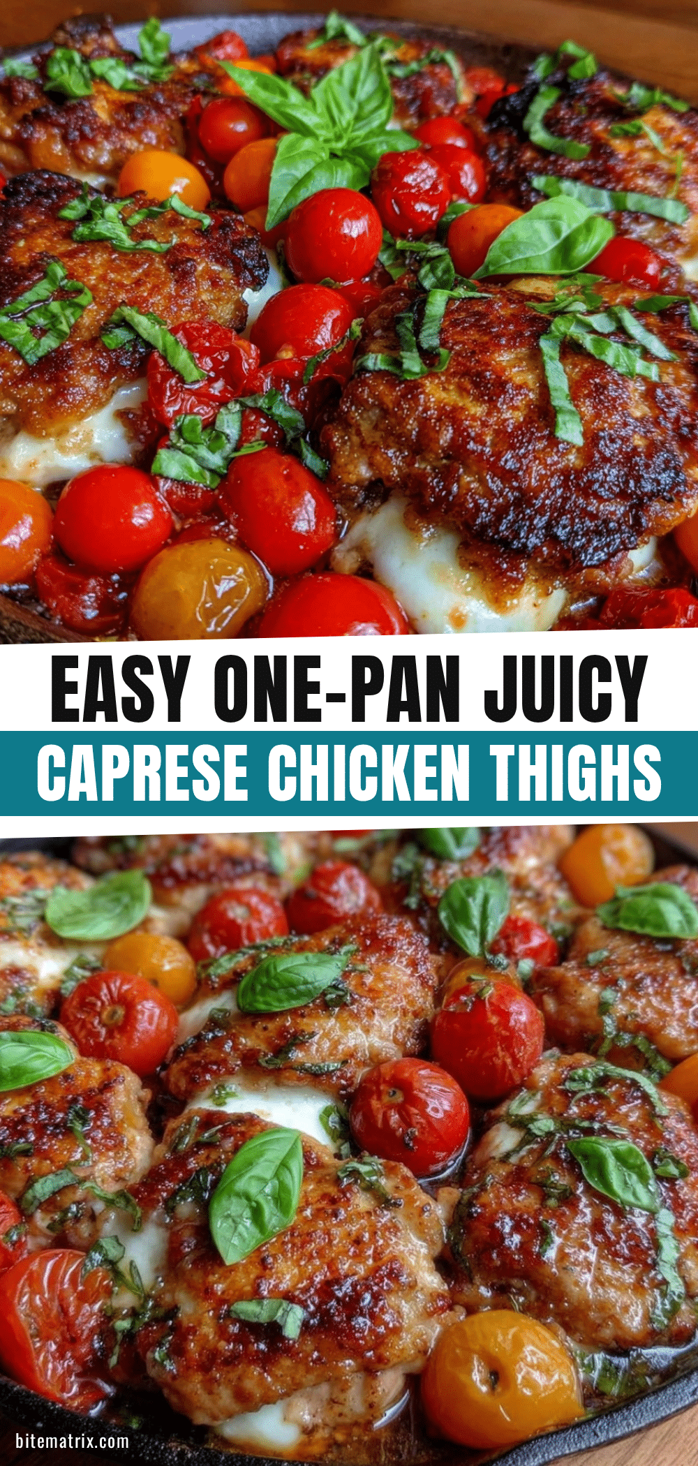 One-Pan Caprese Chicken Thighs recipe
