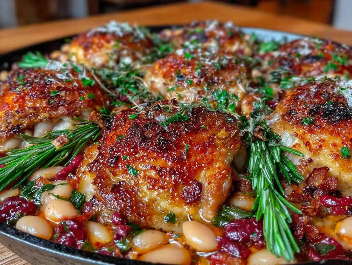 one-pan tuscan white bean chicken thighs preparation steps