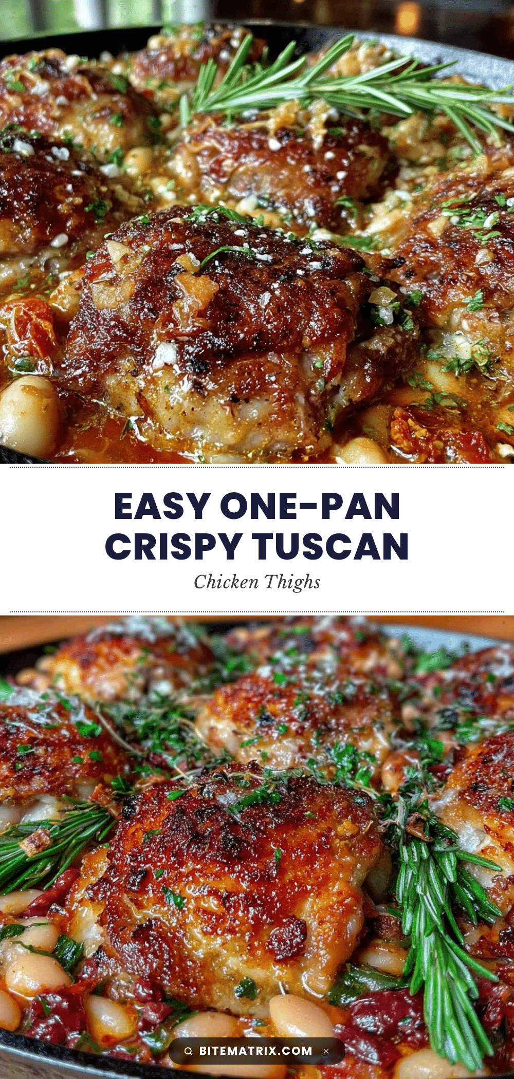 one-pan tuscan white bean chicken thighs recipe