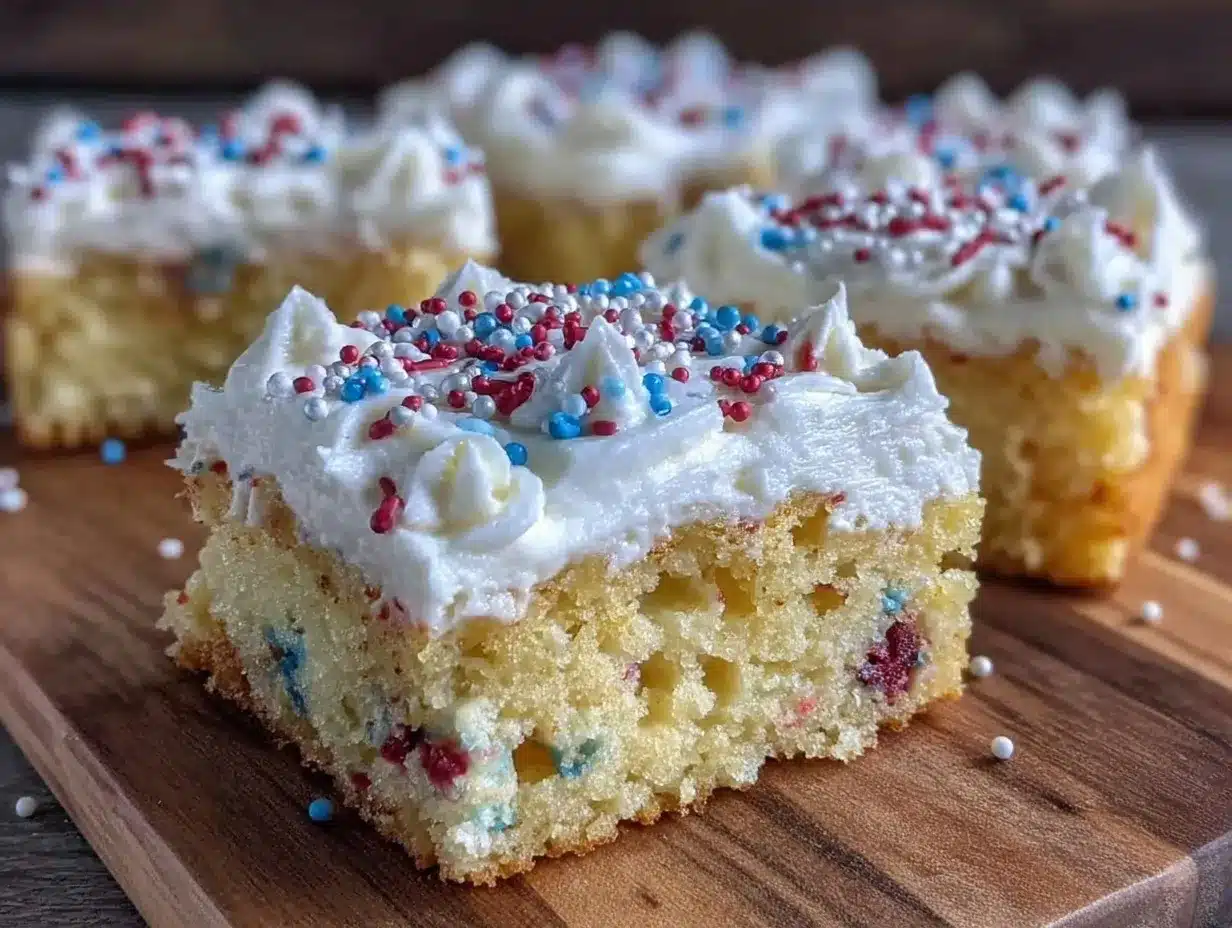 patriotic funfetti poke cake preparation steps