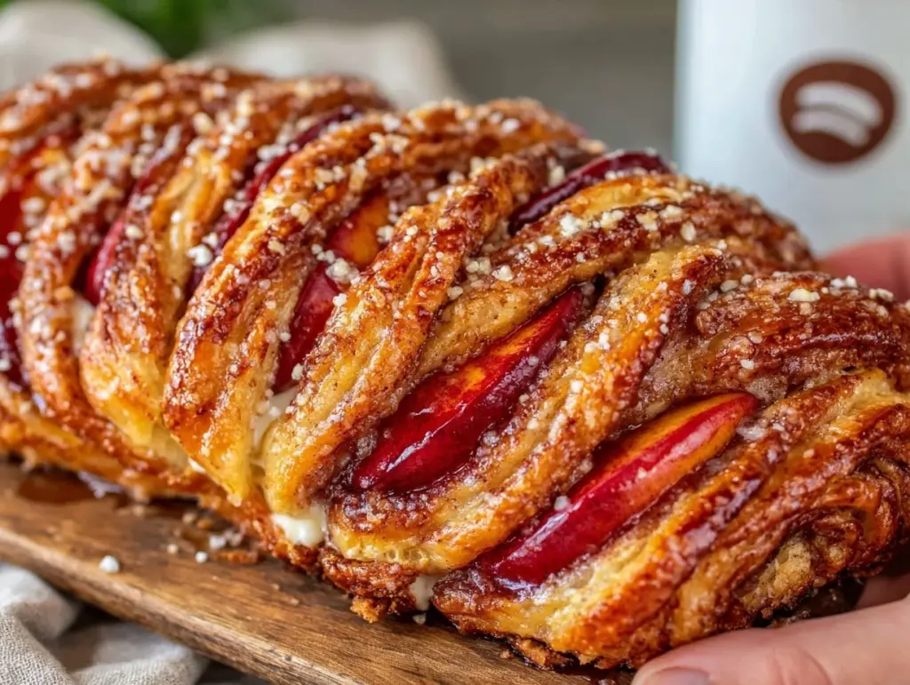 peach cream cheese danish braid - featured image