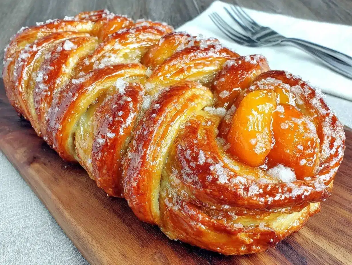 peach cream cheese danish braid preparation steps