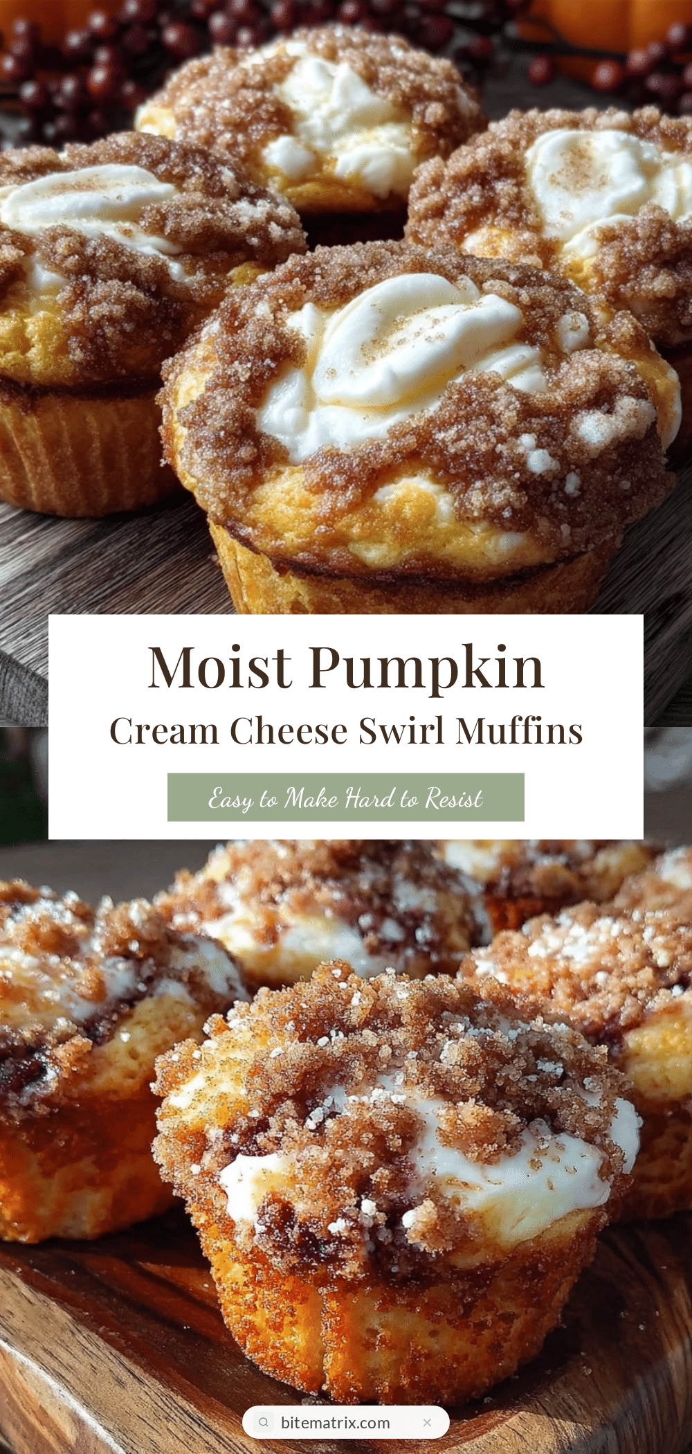 pumpkin cream cheese swirl muffins recipe