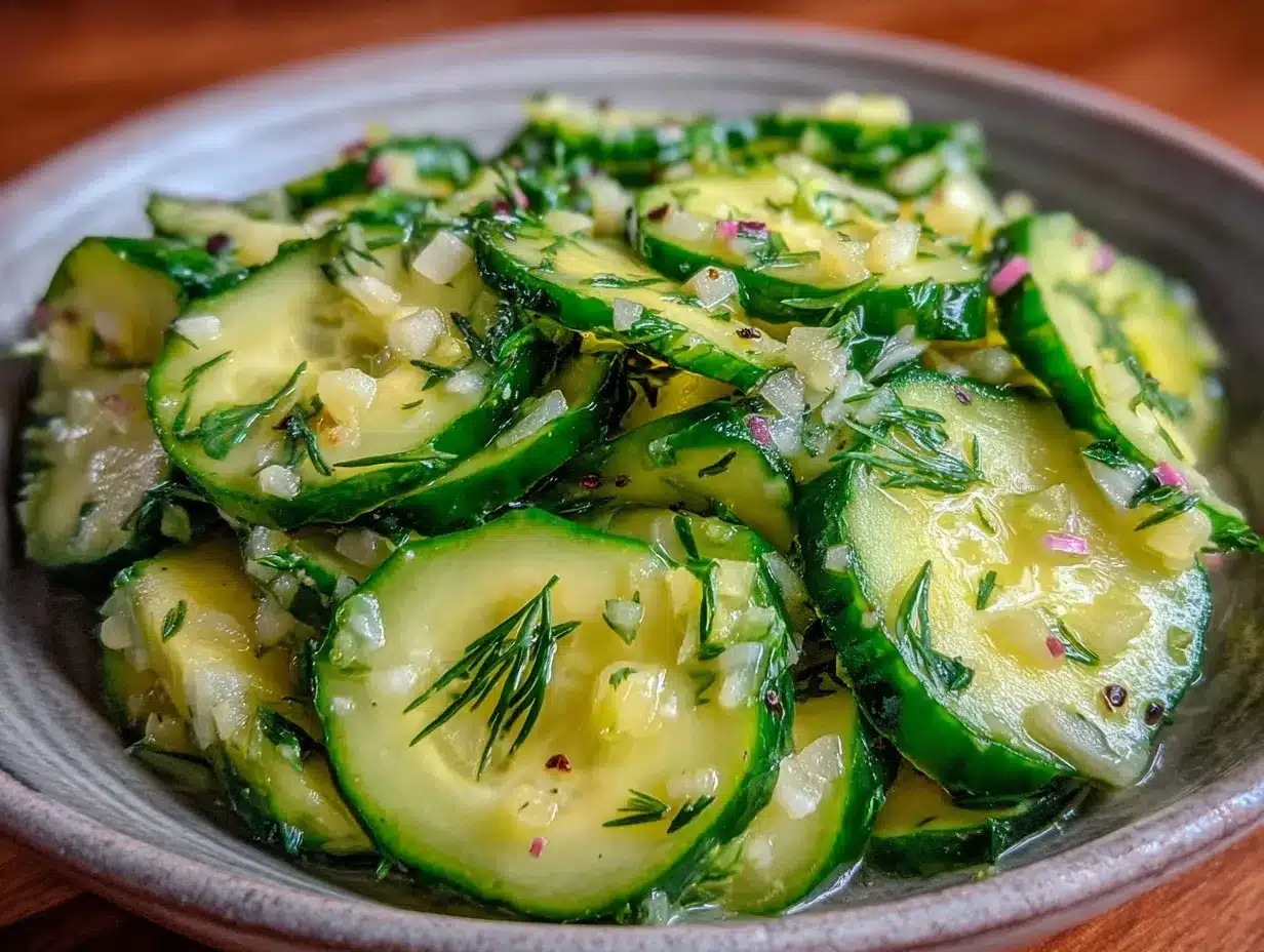 quick fresh pickled cucumber salad preparation steps