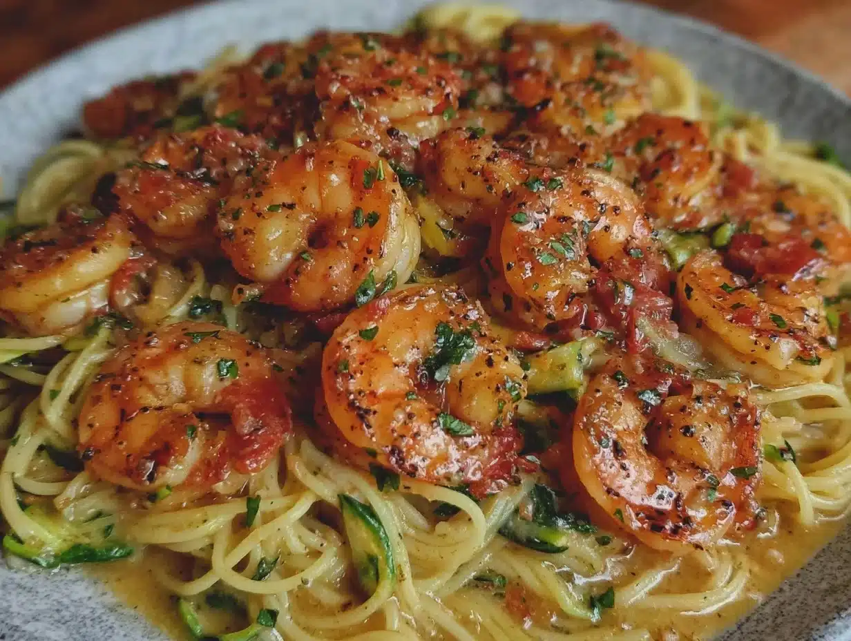 quick garlic butter shrimp pasta - featured image