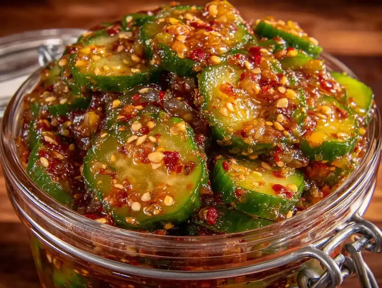 quick sweet and spicy refrigerator pickles preparation steps