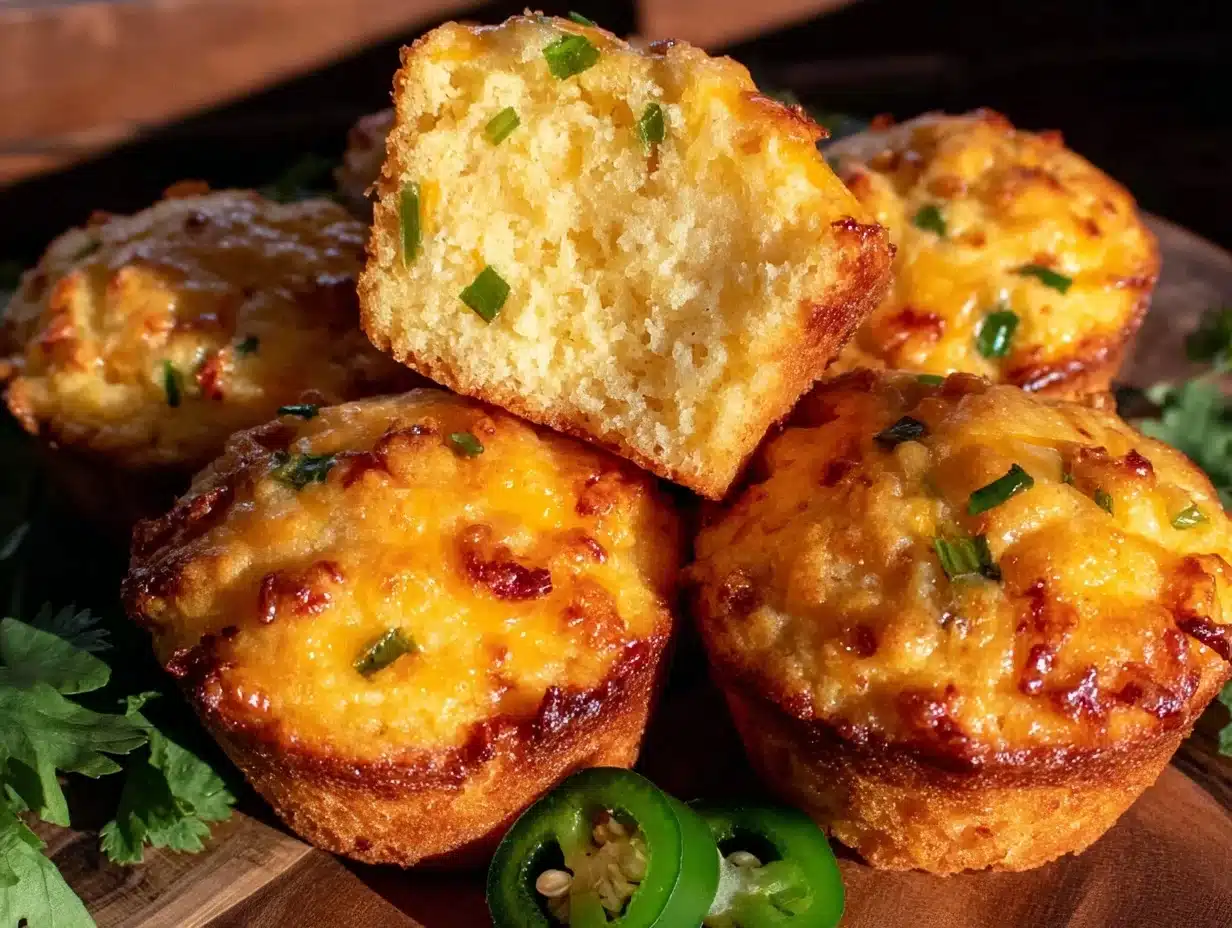 roasted hatch chili cornbread muffins - featured image