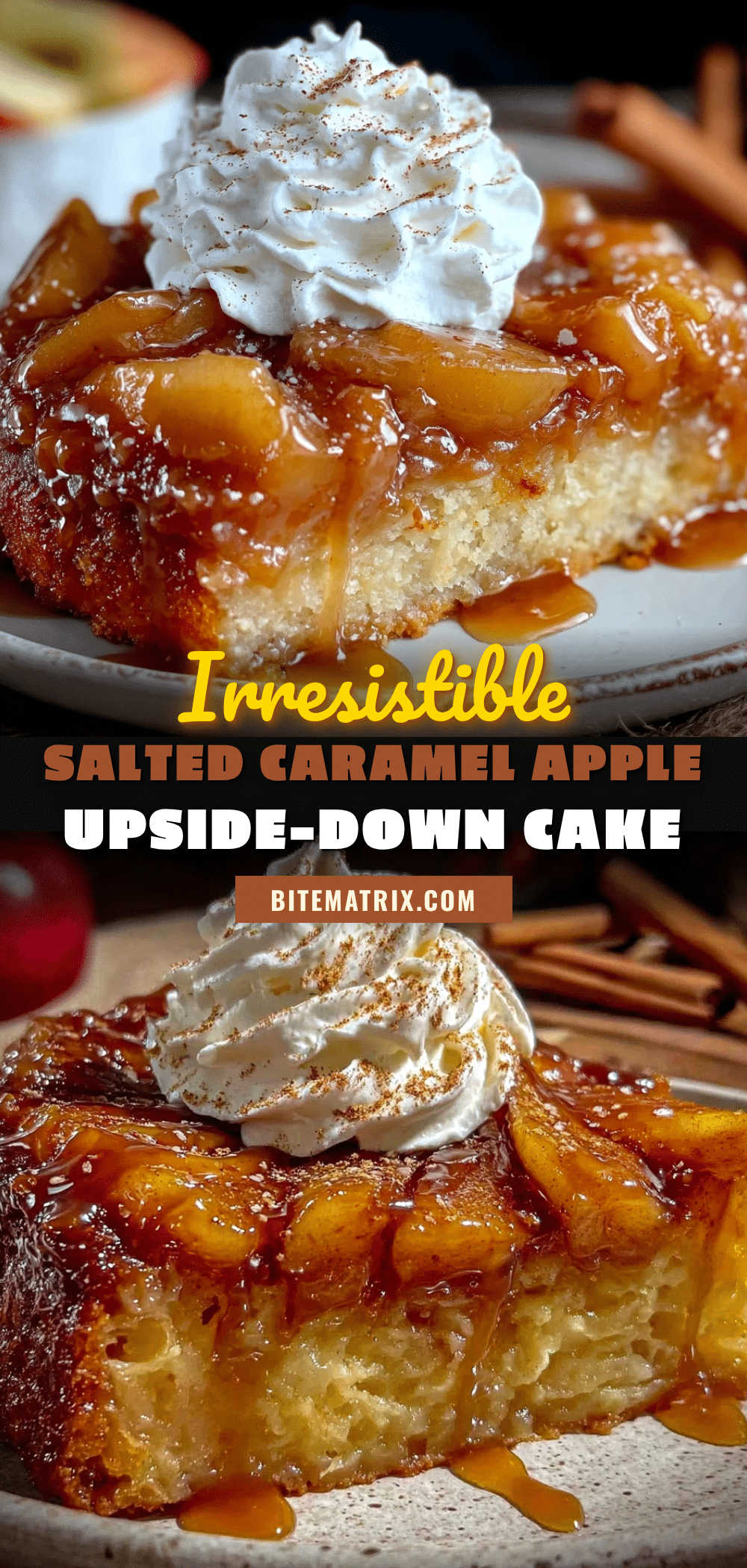 salted caramel apple upside-down cake recipe