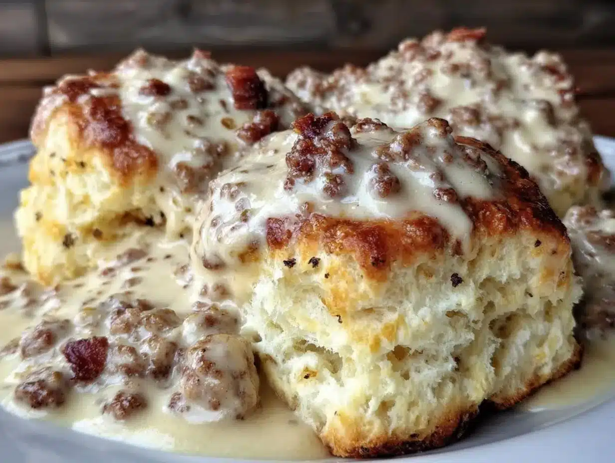 sausage gravy and biscuits preparation steps