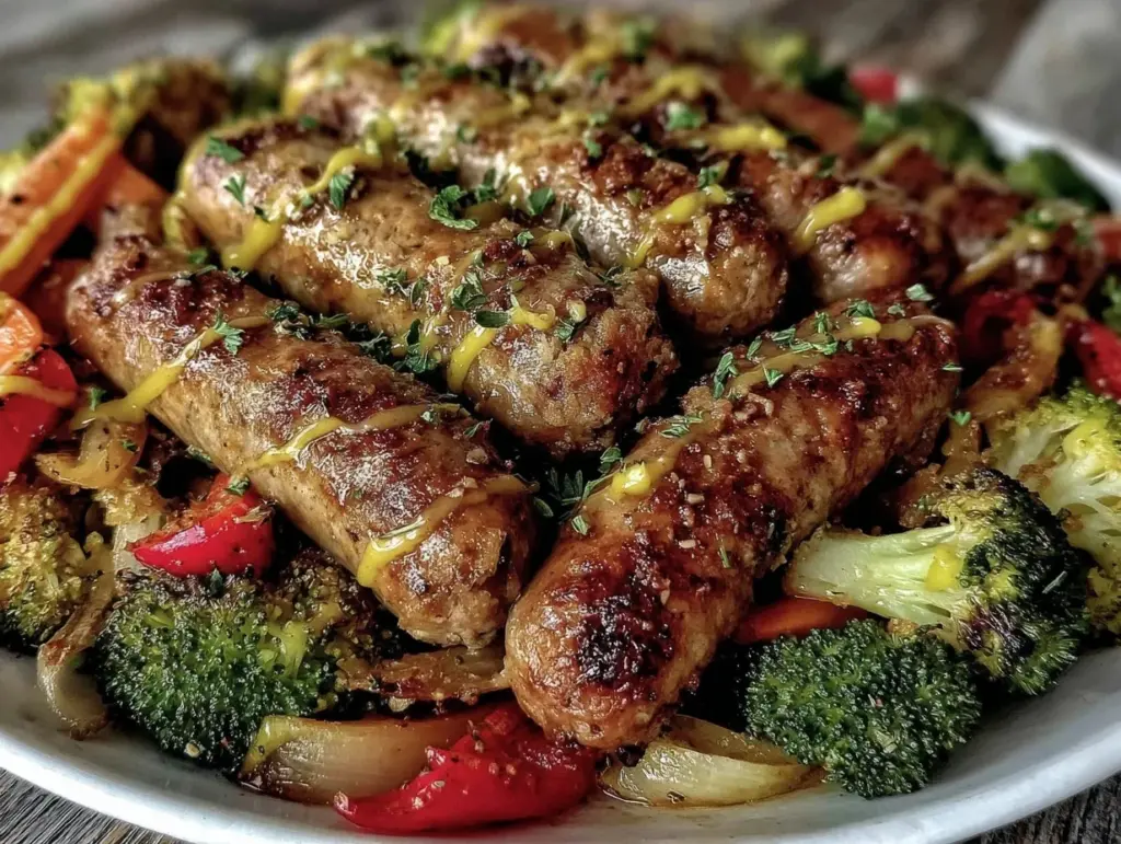 sheet pan sausage and veggies - featured image