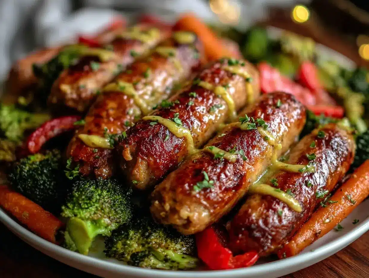 sheet pan sausage and veggies preparation steps