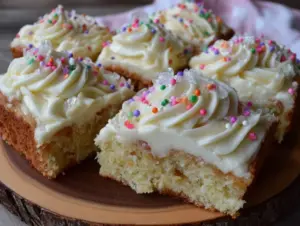 soft frosted sugar cookie bars - featured image