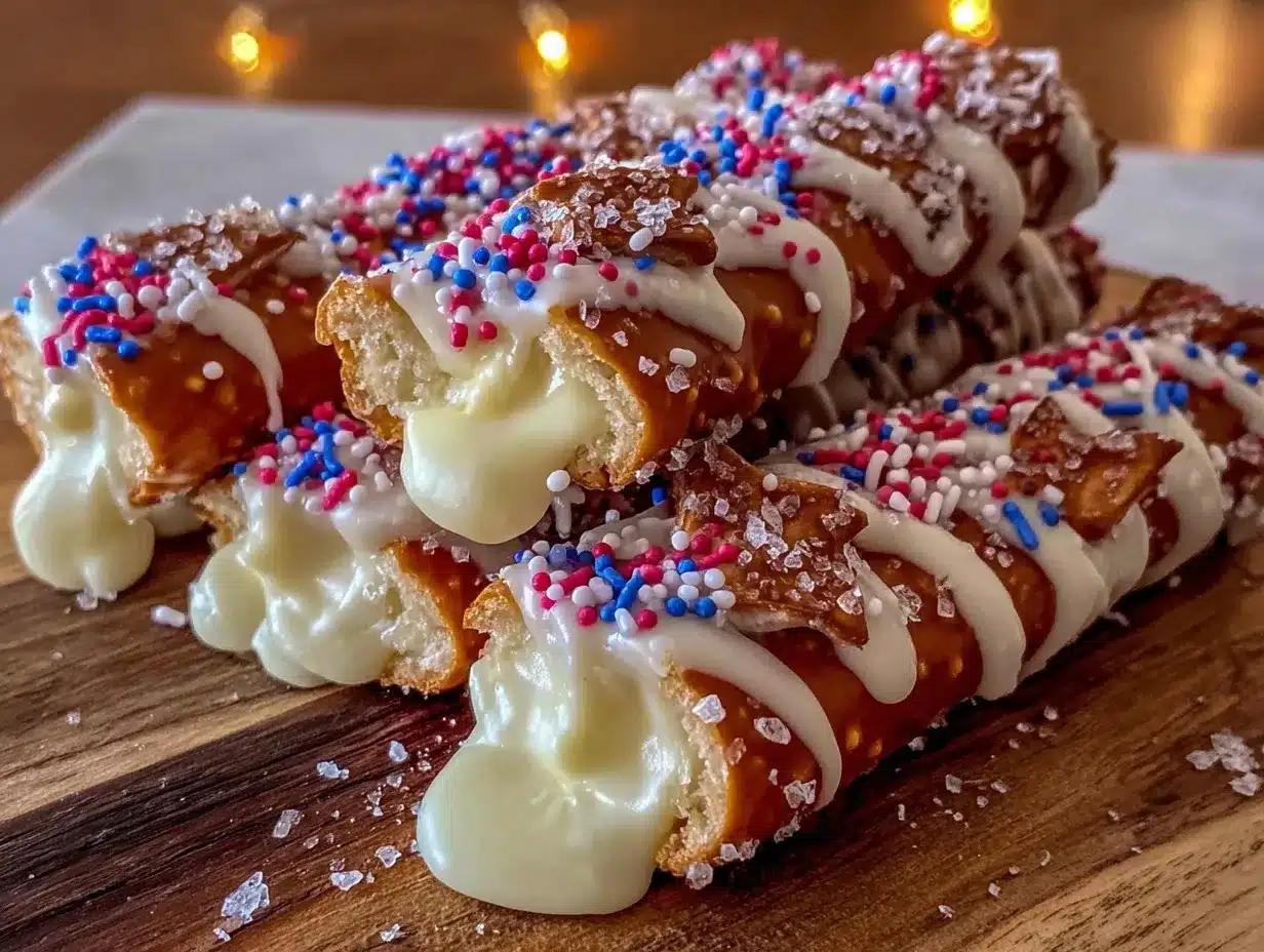 star-spangled pretzel rods preparation steps