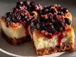 wild huckleberry lemon cheesecake bars - featured image