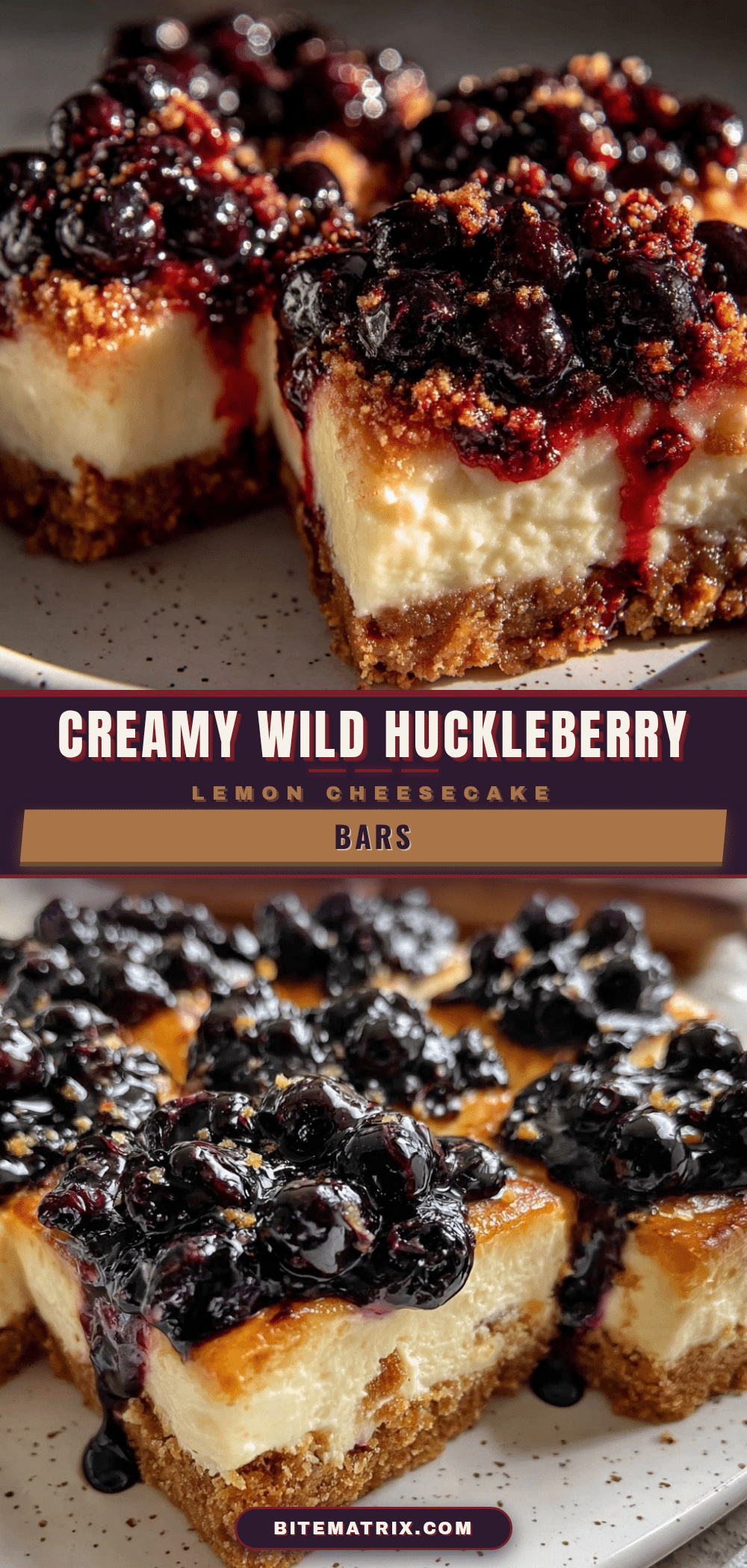 wild huckleberry lemon cheesecake bars recipe