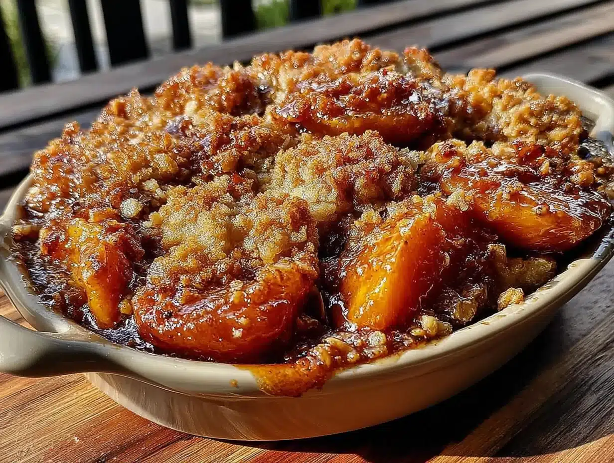 bourbon peach cobbler - featured image