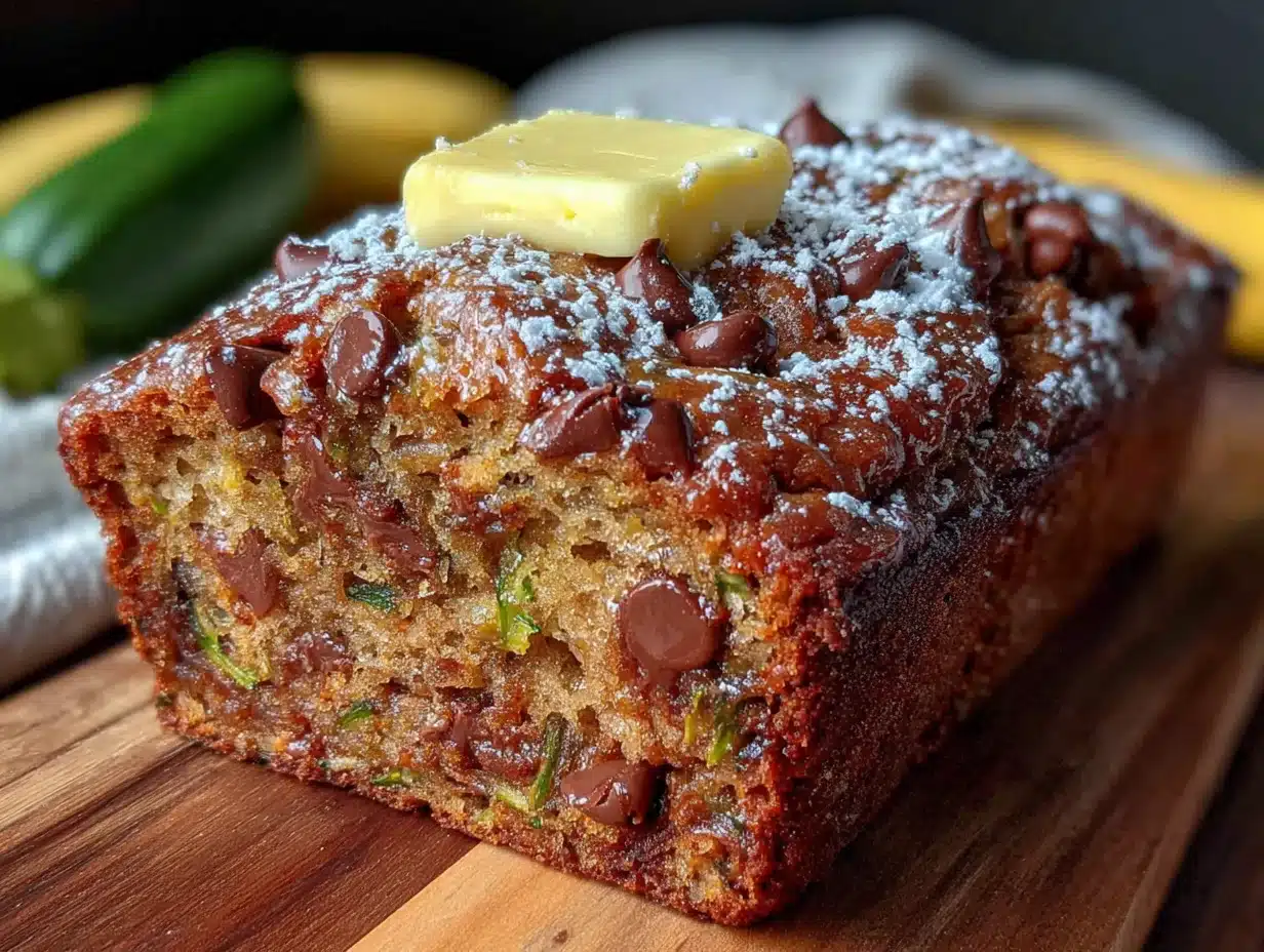 chocolate chip zucchini banana bread - featured image