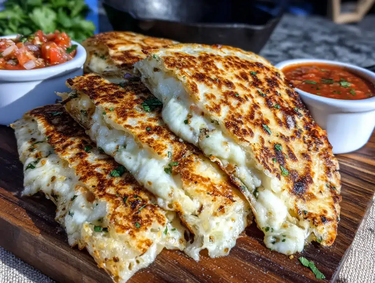 crispy cheese quesadilla dippers preparation steps