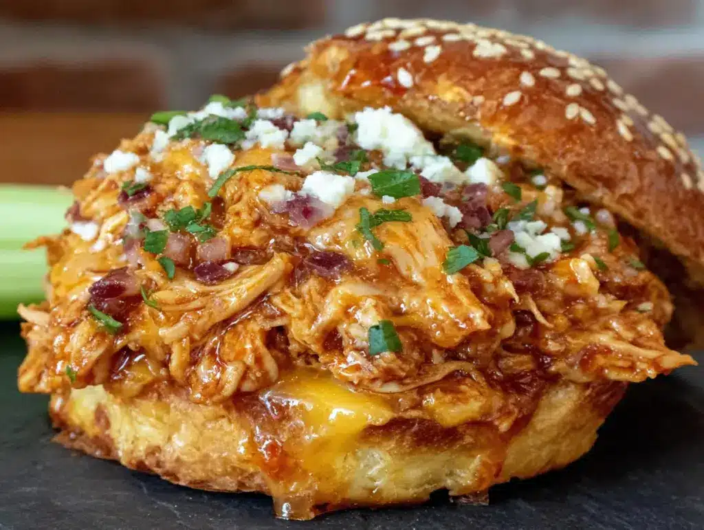 crockpot buffalo chicken sliders - featured image