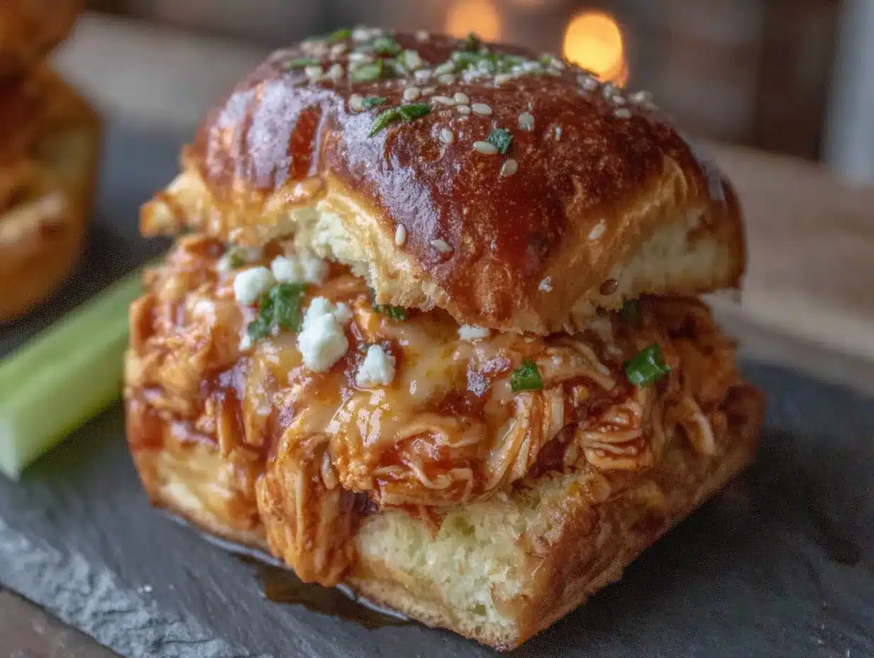 crockpot buffalo chicken sliders preparation steps