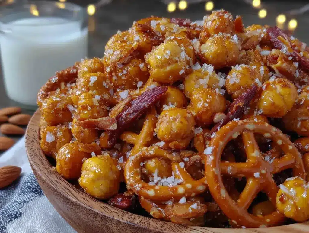 easy crunchy chickpea snack mix - featured image