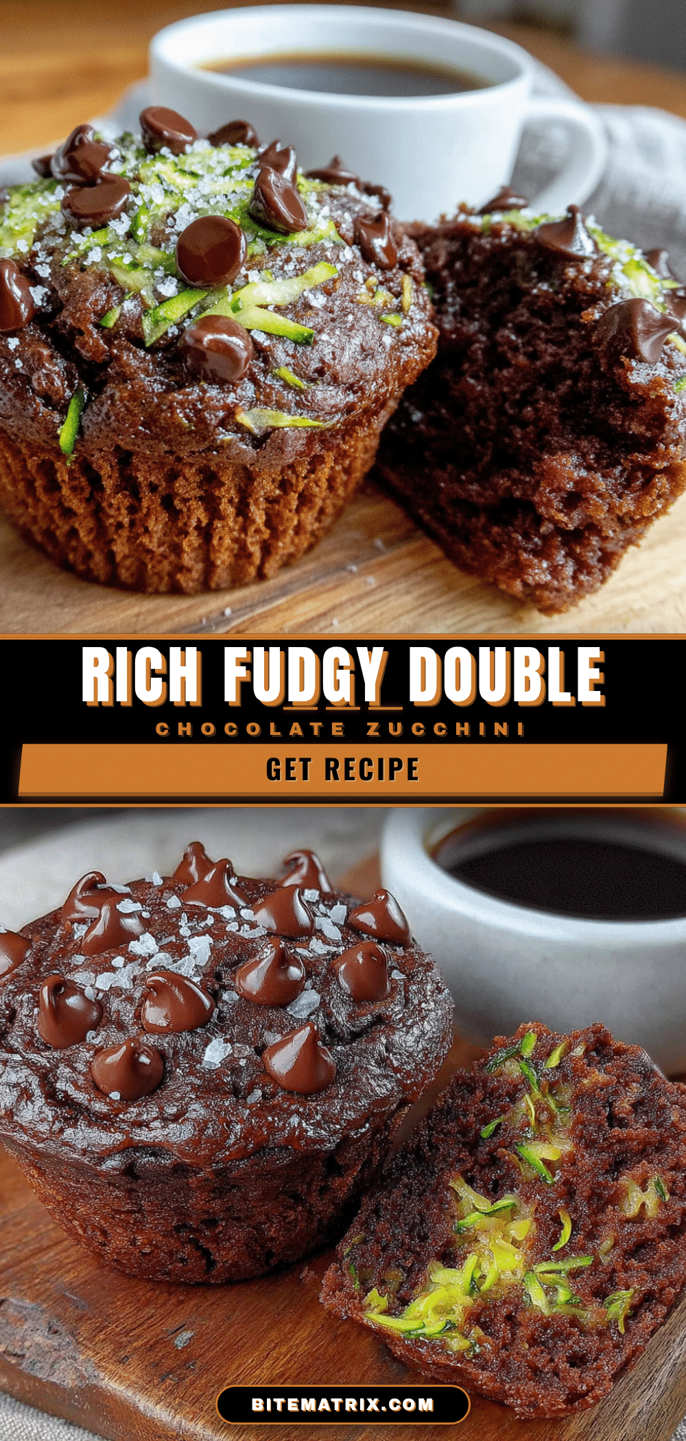 fudgy double chocolate zucchini muffins recipe