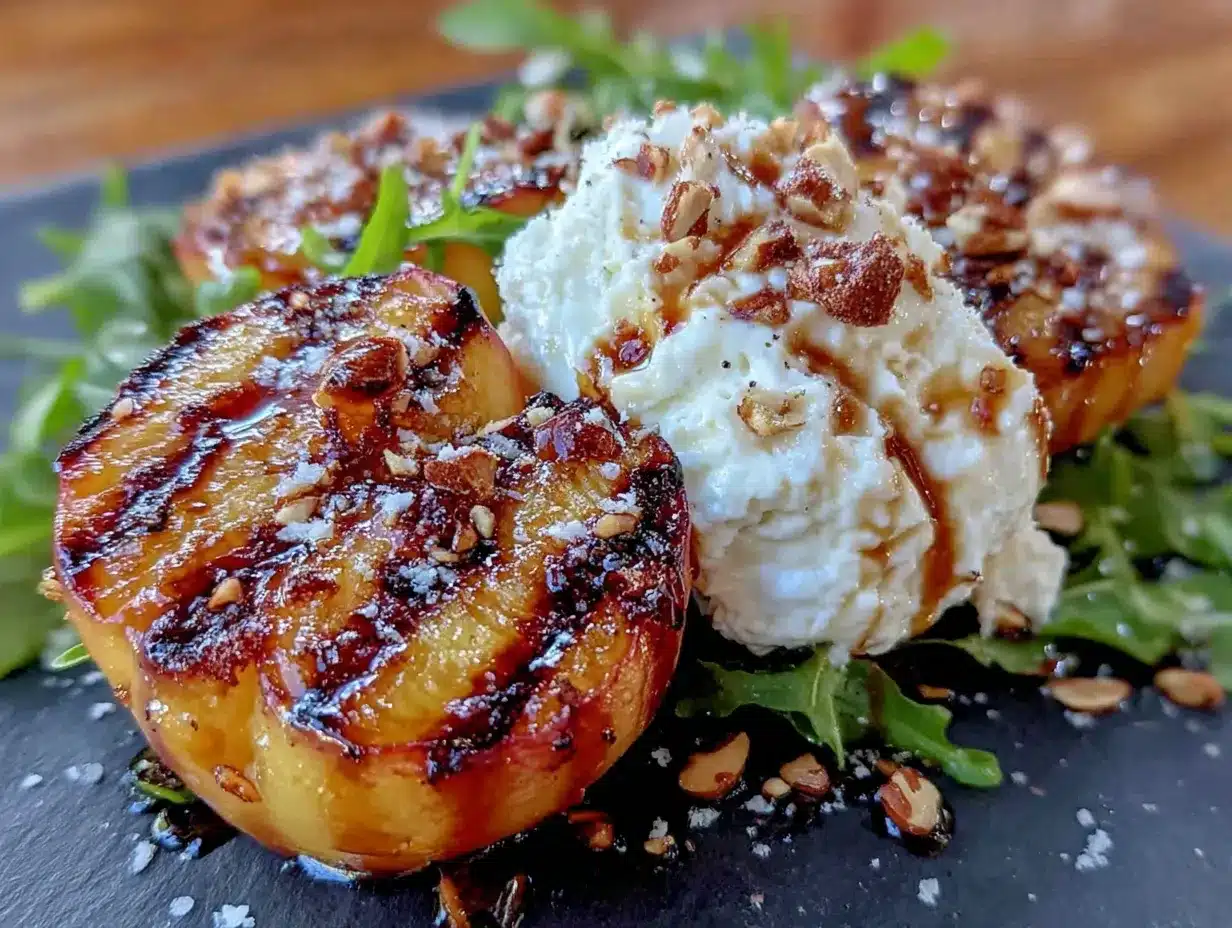 grilled peach burrata salad preparation steps