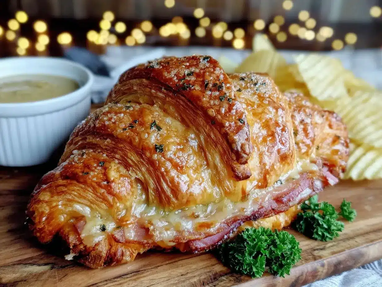 ham and cheese croissant sliders preparation steps