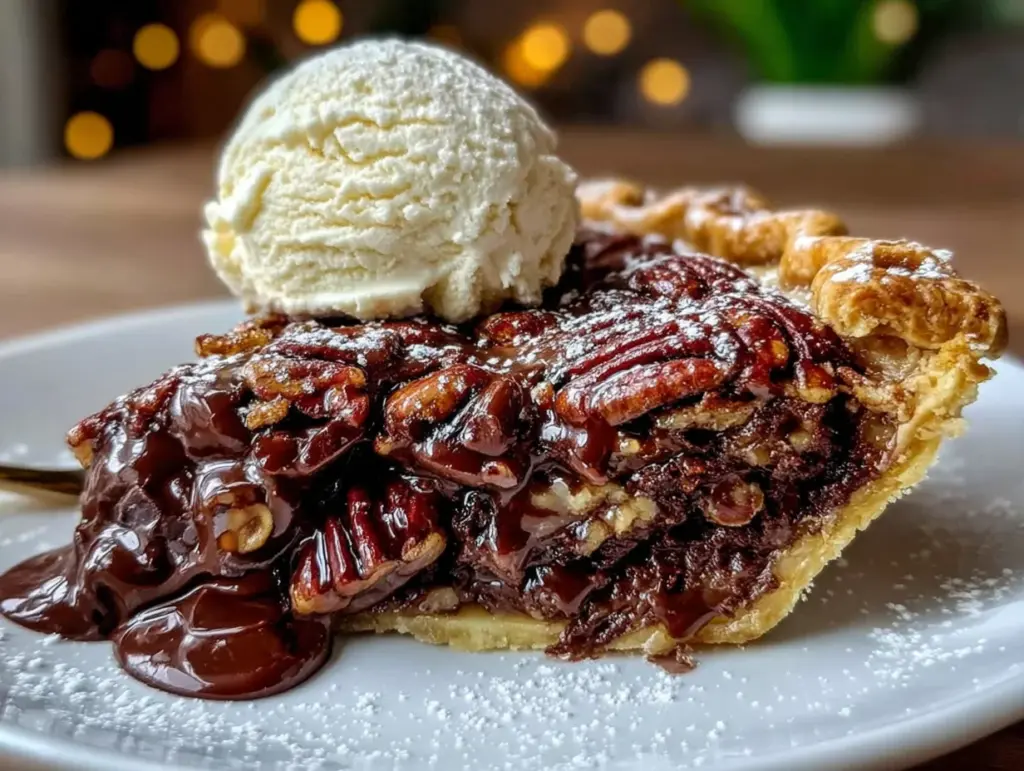Kentucky Derby pie with chocolate chips and pecans - featured image