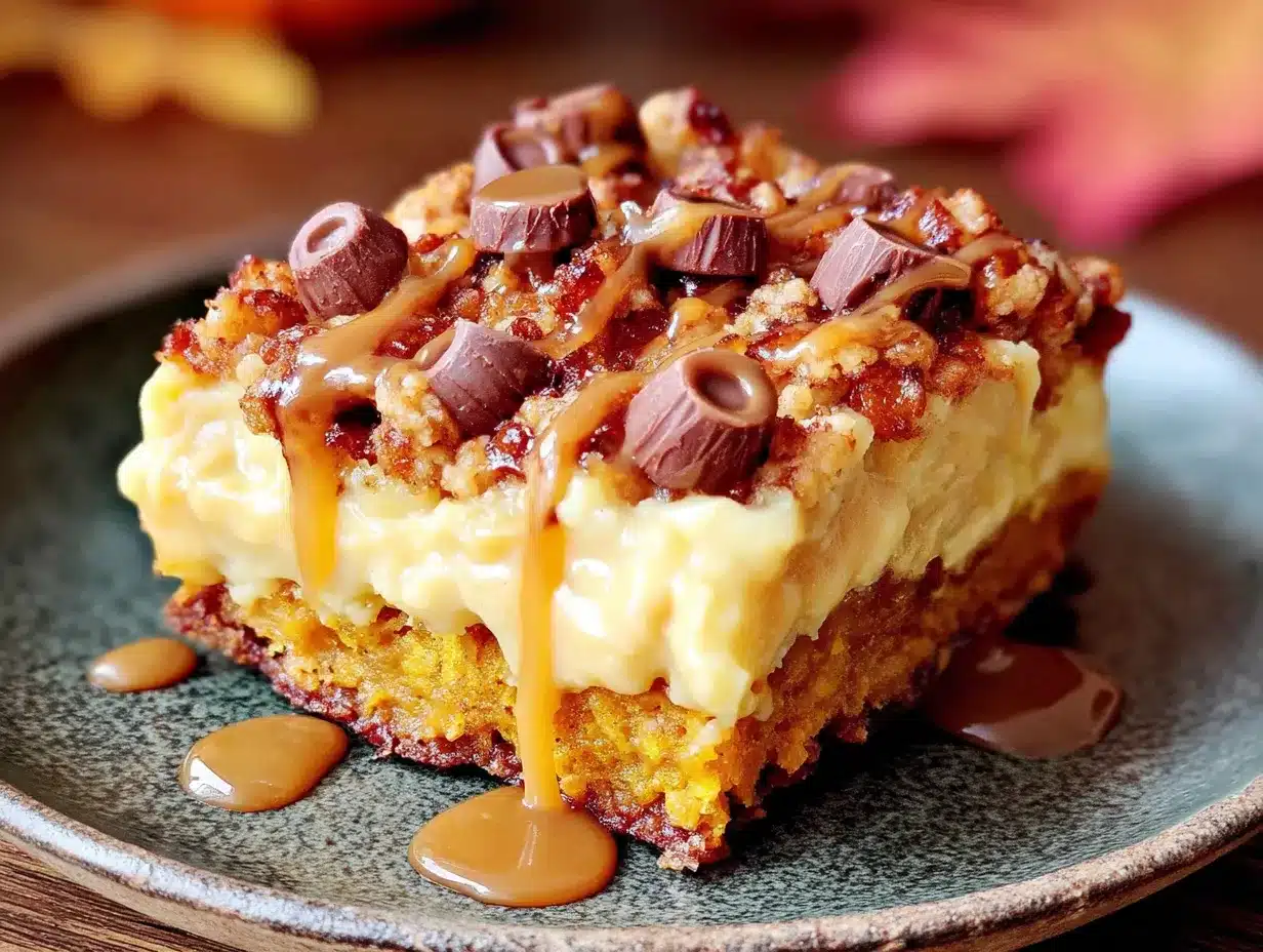 Reeses Peanut Butter Pumpkin Dump Cake preparation steps