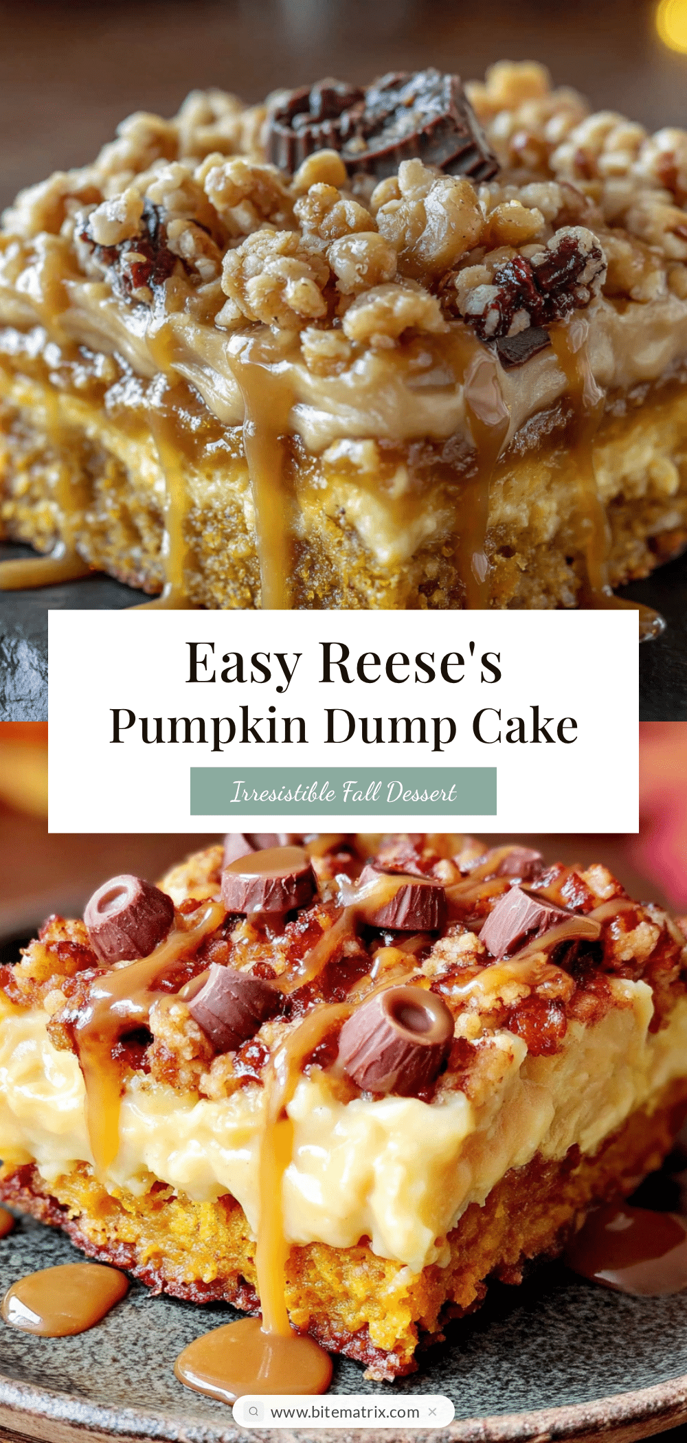Reeses Peanut Butter Pumpkin Dump Cake recipe