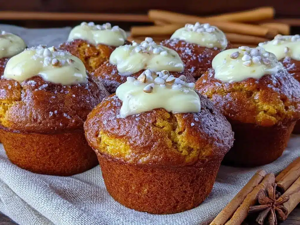 small-batch pumpkin cream cheese muffins - featured image