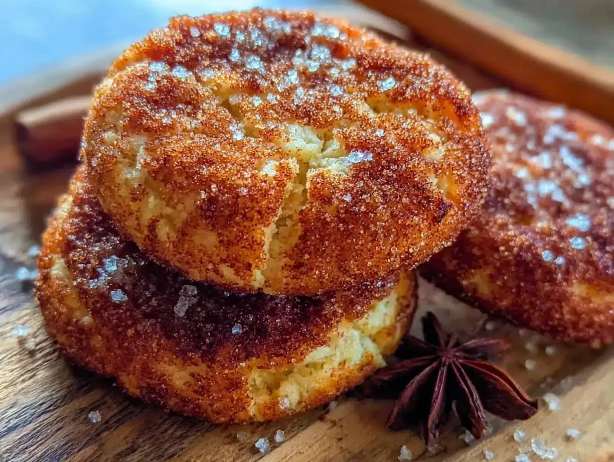 soft baked pumpkin snickerdoodle cookies - featured image