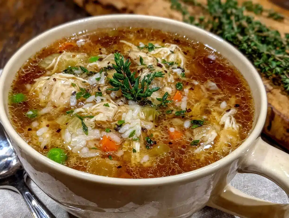 thermos chicken and rice soup for kids - featured image